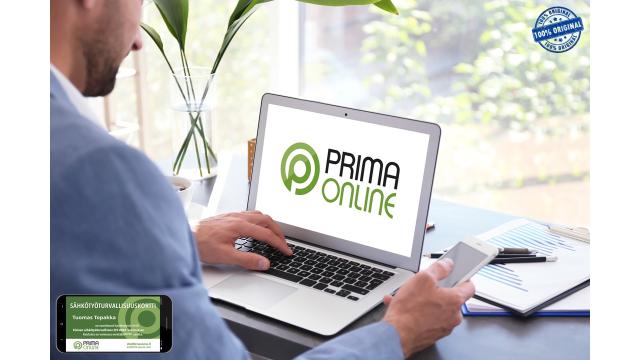 SFS6002-kurssin suorittaminen onnistuu kätevästi verkossa, ja puhelimessa kulkeva mobiilikortti ei vie tilaa lompakostasi!